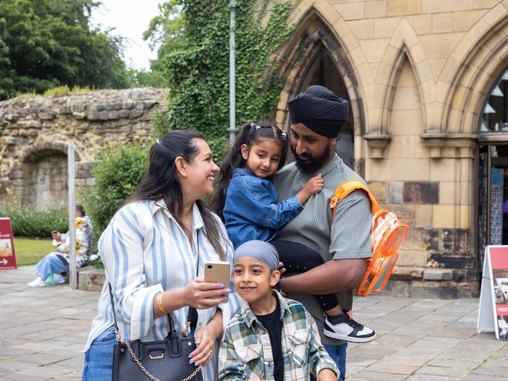 a family enjoying a day out