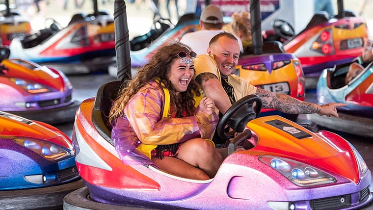 Fairground attractions are all part of the festival experience